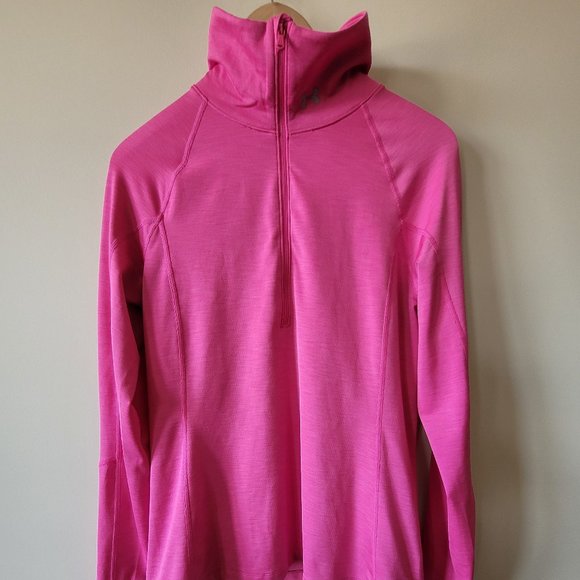 Under Armour Hot Pink 1/2 Zip Workout Pullover - L - Picture 1 of 8